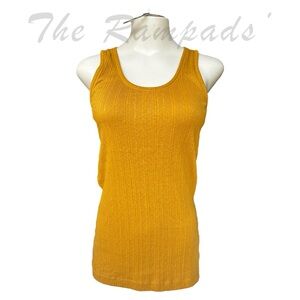 Anthropologie Mustard Yellow Ribbed Tank Top Size Small